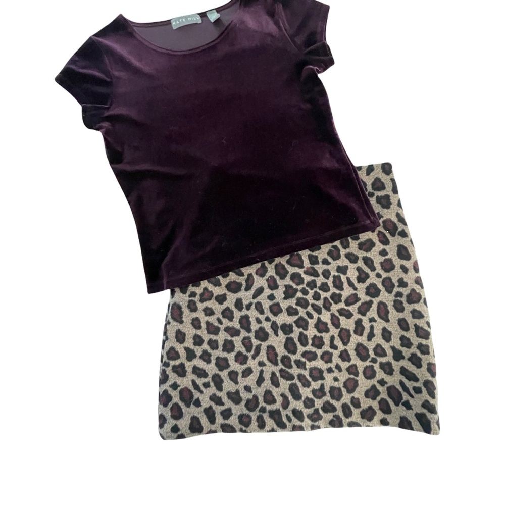 Ann Taylor Leopard Print Wool Blend Fully Lined A-Lined Mini Skirt Size 0